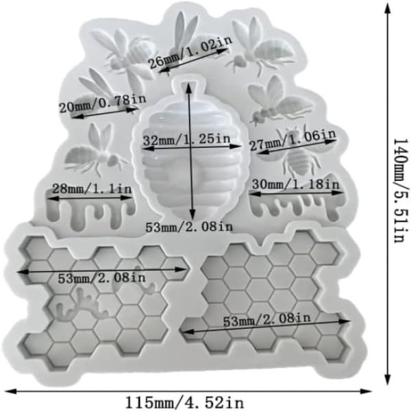 2 stk. honningbi-form i silikone