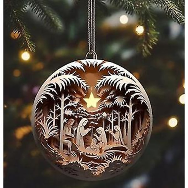 Julekrybbe Ornamenter Julerelatert Akryl 2d Hengende Smykke Til Juletreet Gave Til Familie Venner Og Kristne F