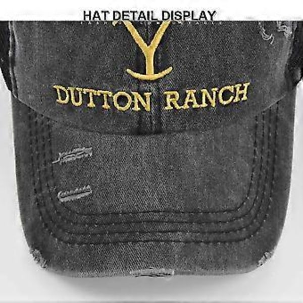 SZTXJ Yellowstone Dutton Ranch Baseball Cap Justerbar Brodert Caps (A)