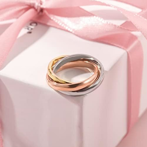Färger Diamant Kristallklöver Band Statement Ringar för Kvinnor Infinity Interlocked Rolling Ringar Cocktail Förstärkare Finge