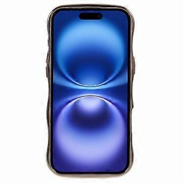 iPhone 16 -kuori, galvanoidulla kiharakehyksellä, TPU, läpinäkyvä puhelinkuori (Tyyli D)