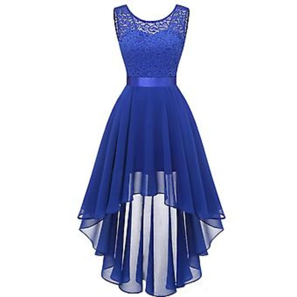 Women's 2024 Prom Dresses Formal Wedding Guest Dresses Sleeveless Lace Cocktail Party Dresses XS Navy blue