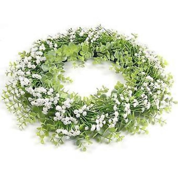 Hvid Gypsophila Krans Kunstig Krans Dekoration 40cm Dørkrans Blomster Forår Naturlig Krans Lille Vægkran