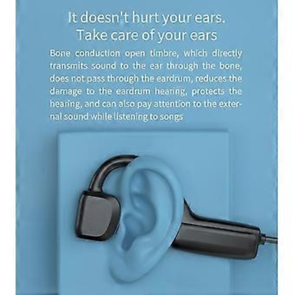Luun johtavuuskuulokkeet Bluetooth - Langattomat avoimet kuulokkeet - Musta