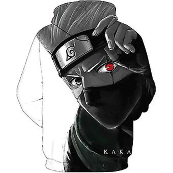 Voksen Kakashi Trykket Hoodie Genser Hettestropp Topper Fans Gaver (L)