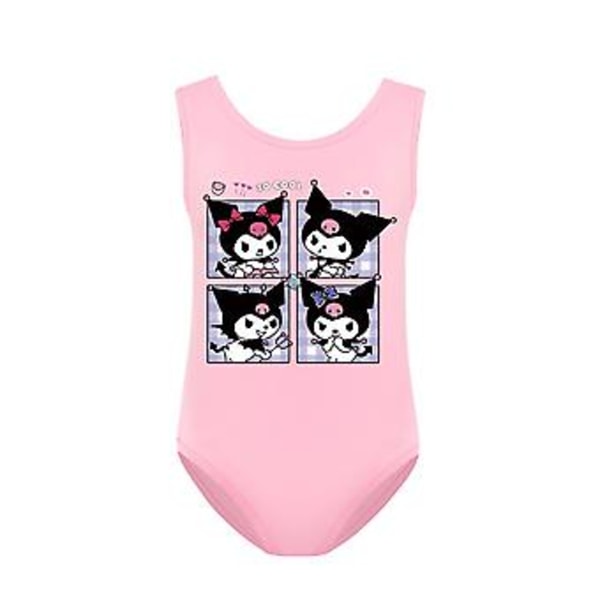 Barnflickor Kuromi Cartoon Baddräkt Simdräkt Surf Strandkläder 7-14 År (7-8 År Rosa)