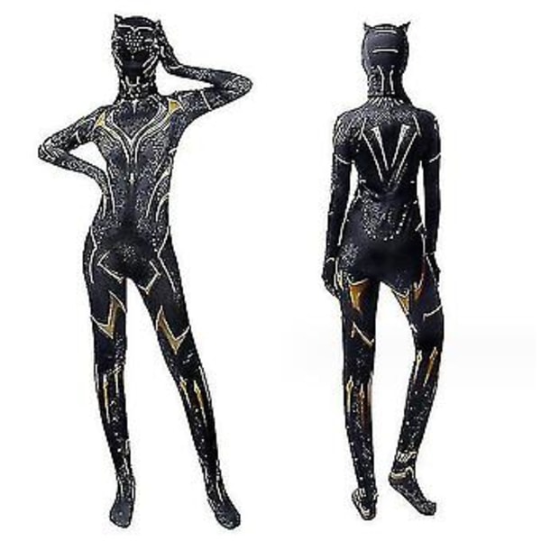 Kvinnors Black Panther Bodysuit Halloween Cosplay Kostym (120CM)