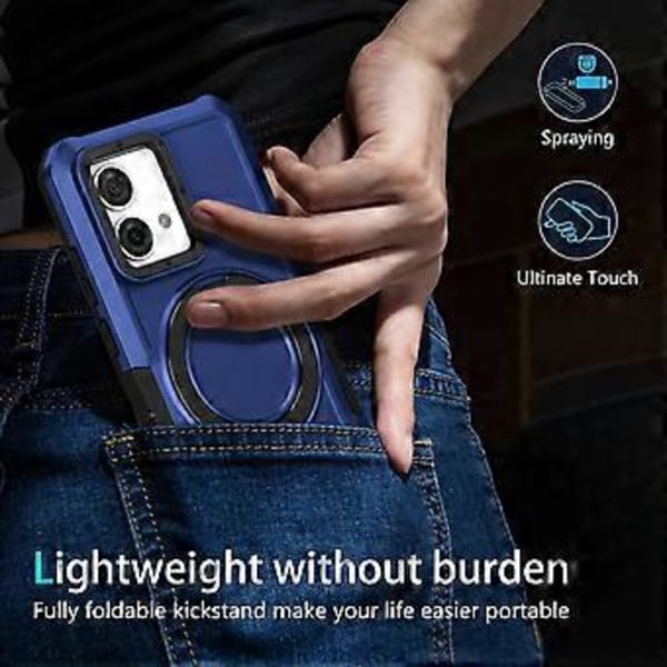 Til Motorola Moto G84 5G Etui TPU+PC Dobbelt Lag Støtteben Telefon Cover (Style F)