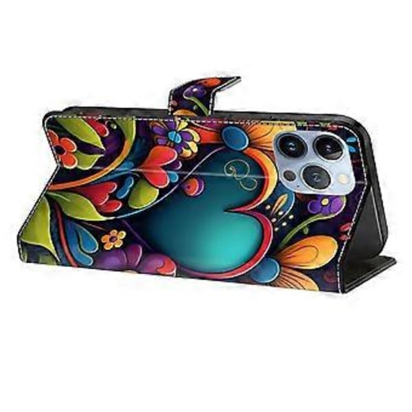 Til iPhone 16 Pro Max Cover PU Læder Wallet Flip Cover med Ståfunktion (Style L)