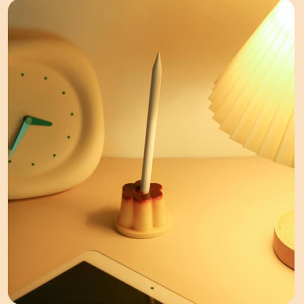 Pudding Pen Holder Praktisk Pen Stativ Tilføjelse Til Desktop Ornament Til Studerende Lærere
