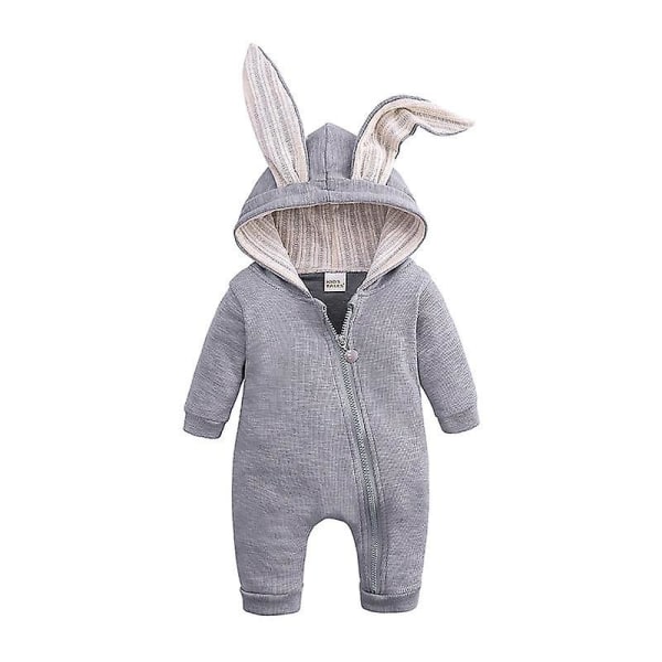 Romper Jumpsuit, Hooded Knit - Autumn Jacket For Baby Gray 9M
