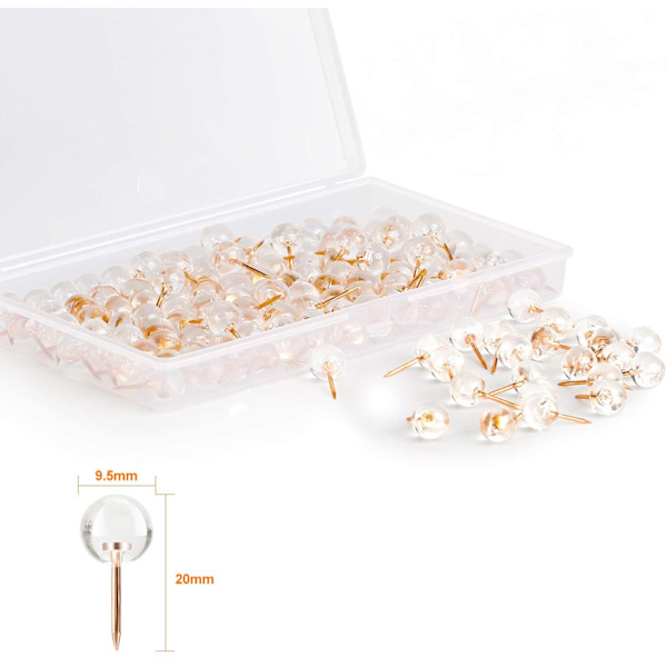 20*9,5 mm ruusukullan väriset karttanastat, 200 kpl, suuret nastat, ruusukullan väriset