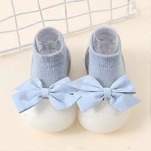 Babysokker Sko Spædbarn Søde Tegneserie Børnesko Blød Gummisål Børne Gulvsko Sneaker BeBe Støvletter Småbørn Piger Første Gåsko (C-Blå 18-24 måneder)