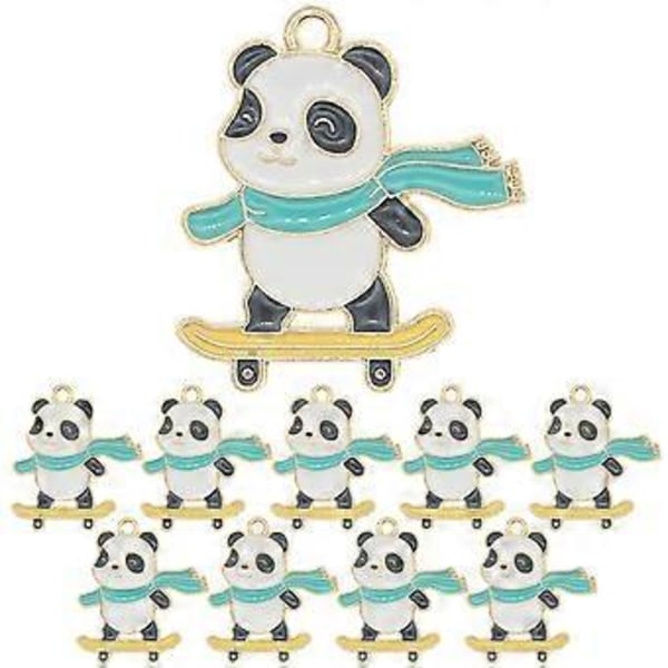 10 stk. Sødt Panda Vedhæng Rygsæk Vedhæng DIY Panda Nøglering Taske Vedhæng (0,2X2,8X3CM)