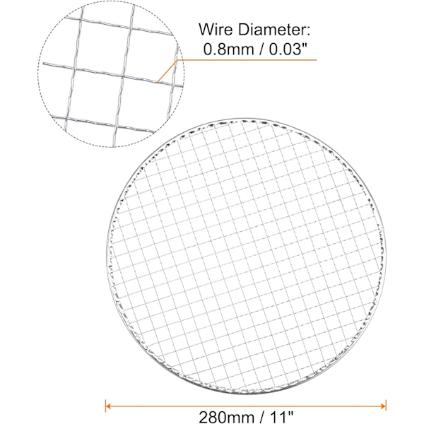 5 stk. Rund BBQ Grill Net 11\" Dia Galvaniseret Jern Grill Net