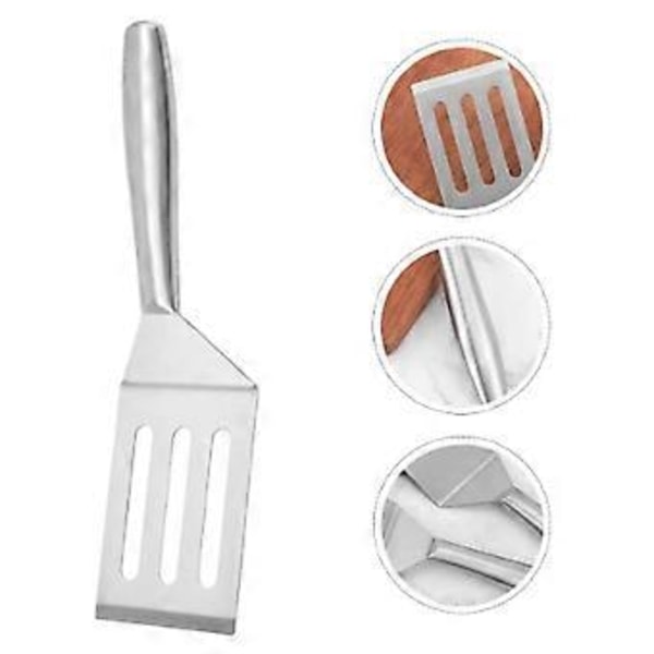 Spatel i rustfritt stål, flat spatel, stor fiskespatel, grillspatel, grillspatel, stekebordsskrape, biffspatel, pannekake B