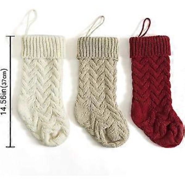 Akryl Fiber Strømper, Elegant Rustik Charme Til Fantastisk Gave Nemt Ophæng Design (Pakke Med 3, 18\")