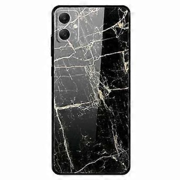 Til Samsung Galaxy A05 4G Cover PC+Hærdet Glas+TPU Stødsikkert Telefon Cover (Platinum Black Grain)