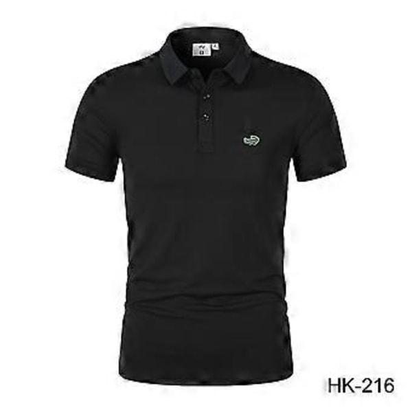 Vår/Sommer Herre Ny Fukttransporterende Hurtigtørkende Ensfarget Poloskjorte Brodert Polo med Polokrage (3XL oransje)