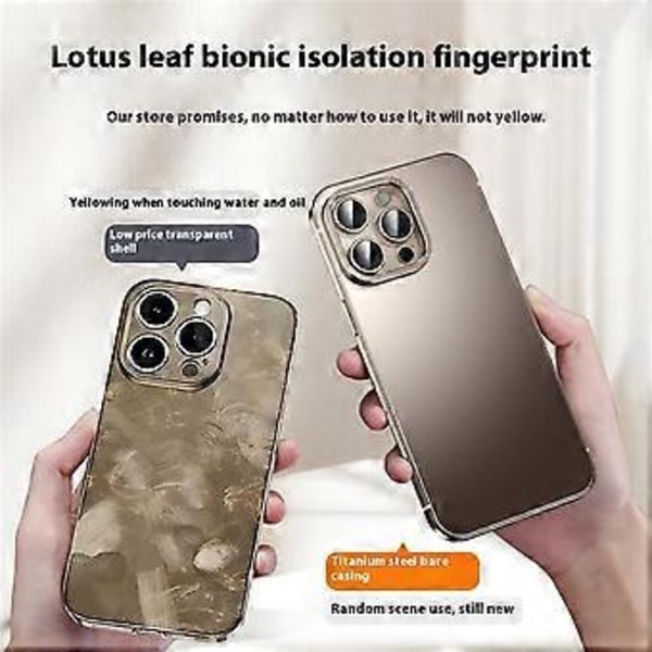 IM-CHEN Skal för iPhone 16 Pro Max Rostfritt Stålram + Transparent PC Baksida Skyddande Skal (Stil C)