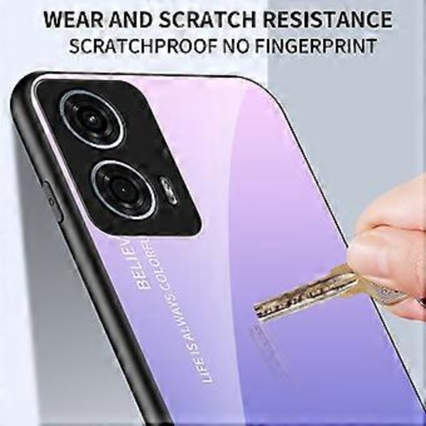 Til Motorola Moto G24 Power Cover Anti-Ridse Hærdet Glas Bagside Mobiltelefon Cover (Style G)