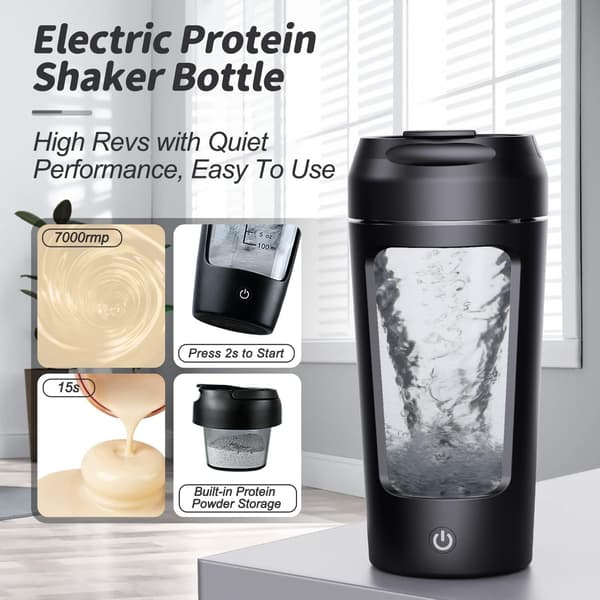 Elektrisk proteinshakerflaske, blenderflasker til kaffe, mælk, chokolade