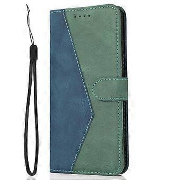 Til Samsung Galaxy A26 5G Cover Farvesplejsning Wallet Stand Læder Telefon Cover med Håndledsrem (Style B)