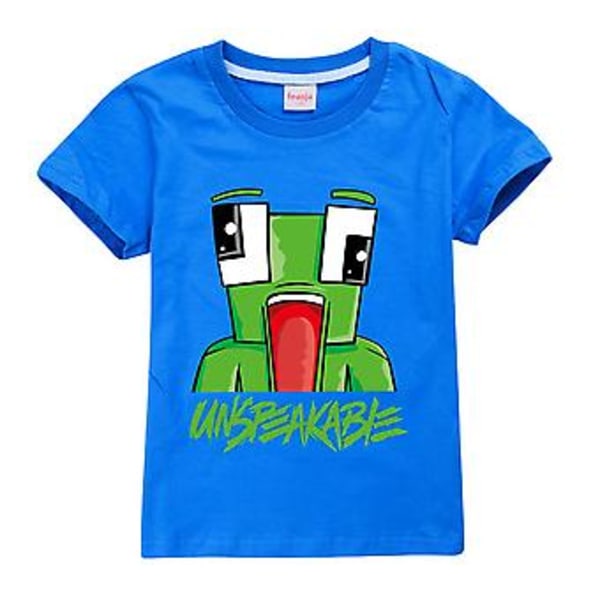 Children Kids Unspeakable Printing Shirts Teens Fashion Short Sleeve T-shirt Casual Crew Neck Tee Tops(7-8 Years Blue)