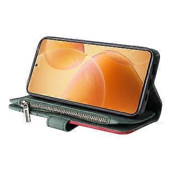 KT Multi-Function Series-5 For Xiaomi 14T Pro Deksel Glidelås Lommebok Lær Telefon Deksel Stativ (Stil D)
