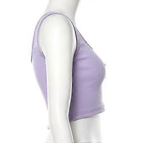 Sommer Sexy U-Hals Knapp Tank Topp Crop Top for Kvinner( )