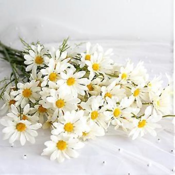Konstgjord prästkrage i siden, plast, mjuk, lätt att rengöra, attraktiv, dekorativ, falska vildblommor för vardagsrum, köksdekoration
