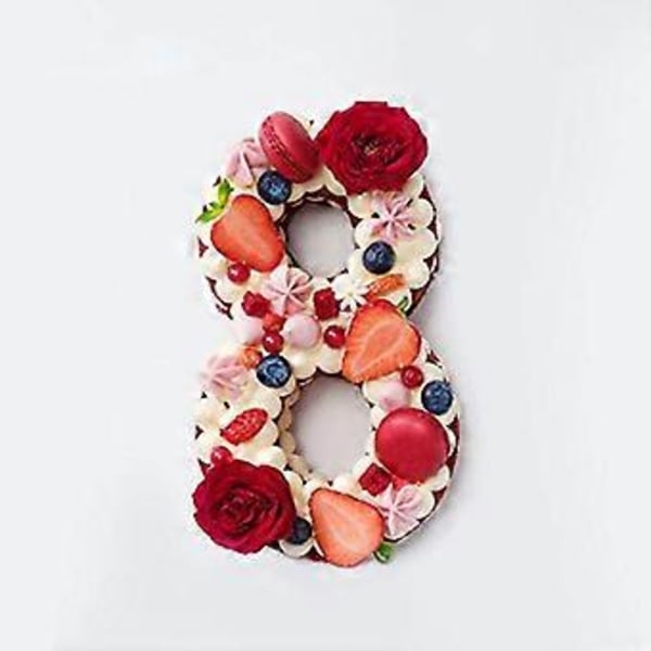 Kakkuvuoka Silikoninumerot Suuret Numerot Leivontavuoka 20 x 25 cm punainen-8