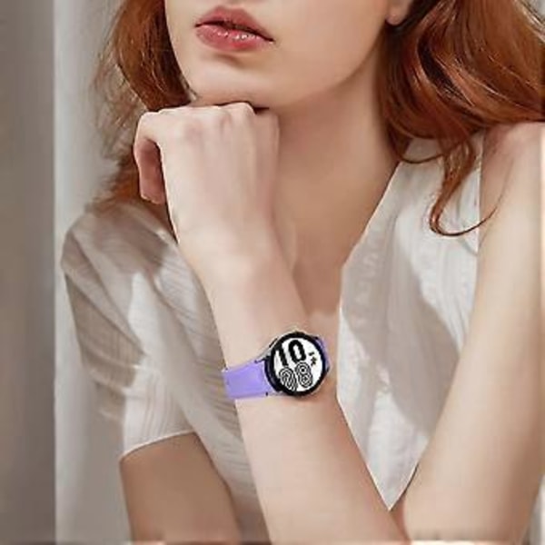 6-pak Kompatibel med Samsung Watch 4 Remme 40mm 44mm/ Galaxy Watch 4 Classic Rem 46mm 42mm, Sølvspænde Blød Silikon Sport Udskiftningsrem til