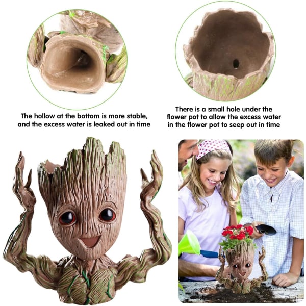 Baby Groot Blomsterpotte, Baby Groot Actionfigurer Mote Guardians