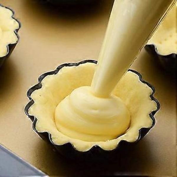12 stk. Tarteletsforme Tartelets Ramekins 6,5 cm Mini Tarteform (Sort)