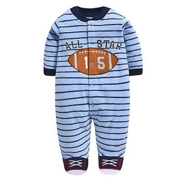 Jwl-baby Clothes Newborn Baby Romper Blue stripe sport 9 Months