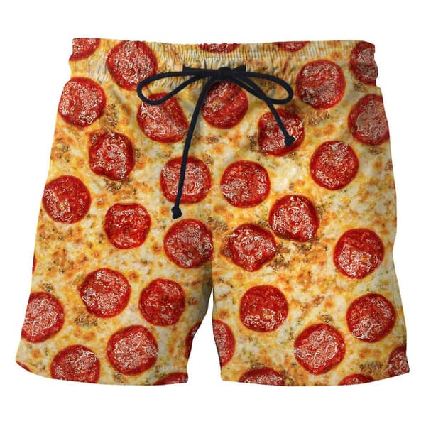Korvtryck herrshorts breda ben elastisk midja dragsko matshorts.M.Rosa