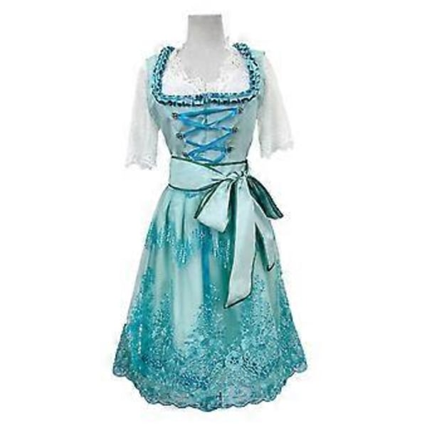 Dame Oktoberfest Kostume Tysk Dirndl Kjole Kostume Kjole Bayersk Karneval Party (S Lysegrøn)