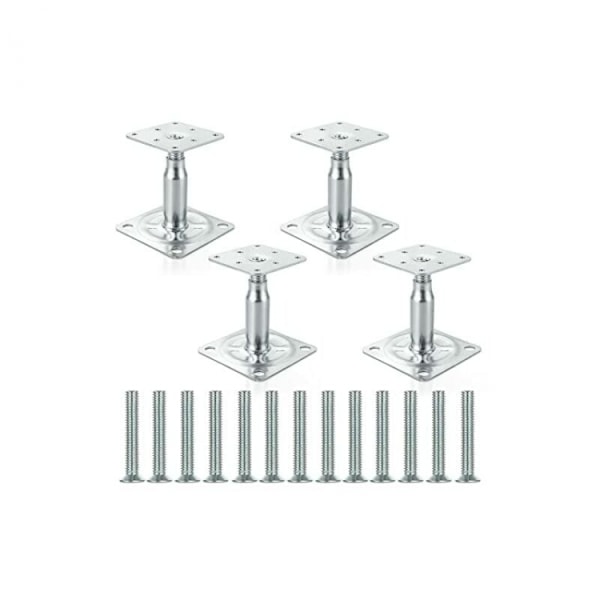 4 Pack Galvanized Raised Post Brackets Adjustable 100-150mm, Heav