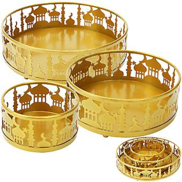 3 stk Jern Eid Matbrett Eid Mubarak Måne Serveringsbrett Eid Ramadan Dessert Holder