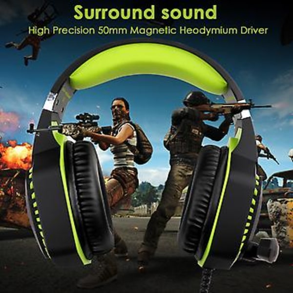 Svalt Bakgrundsbelyst Över-Örat Trådbundet Spelheadset för Datorer och Surfplattor (Standard Blå)