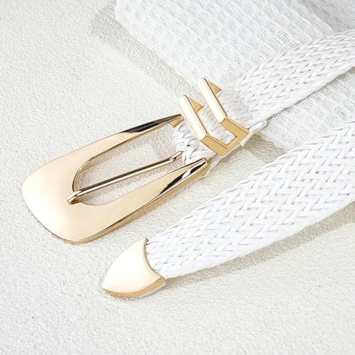 Flettet belte for kvinner Boho vevd midjebelte med spenne for sommerkjole