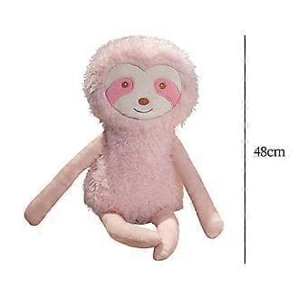 Sloth Plyslegetøj Sovende Kælen Dukke til Temafester Ferie (Pink 48cm)