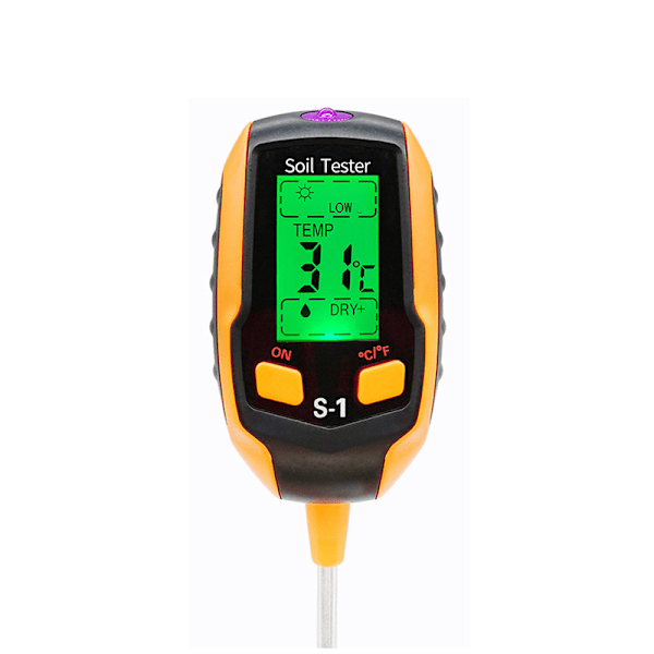 Jord Ph-måler 4-i-1 Jordtester Fugtighed Digital Plantetermometer