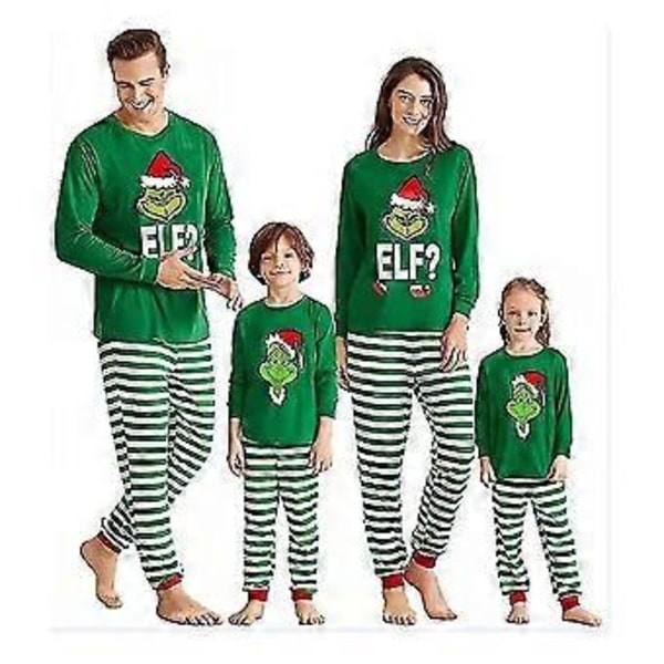 Jule Grinch Familie Matchende Pyjamas Sæt Top Stribede Bukser Outfit Nattøj Jul Hjem Natbeklædning Til Mænd Kvinder Børn -NMAOV(6-12 M Mor)