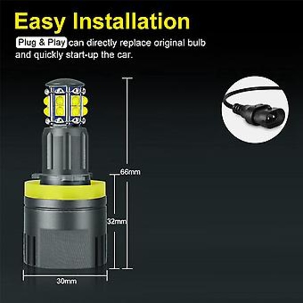 H8-ajovalolamppu 6000K 120W LED Angel Eyes -valot Canbus E60 E61 E63 X5 E70 X6 E71 E90 E91 E92 E93 M3 E89 E82