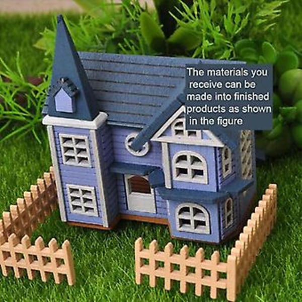 1/12 DIY Mini Trähusdockor Miniatyrhus Hantverk Byggmontering Leksaker