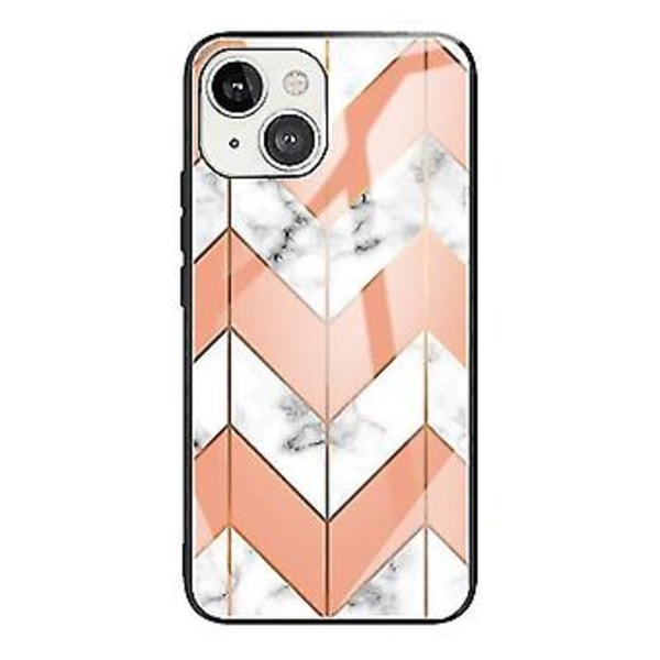 Til Iphone 13 Mini Marmor Hærdet Glas Bagcover TPU Kant Case (hcbl-25) (HCBL-6)