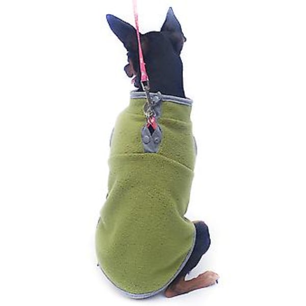 Varm Fleece-västjacka för små hundar och valpar, vinterkläder för husdjur (XS Grön)