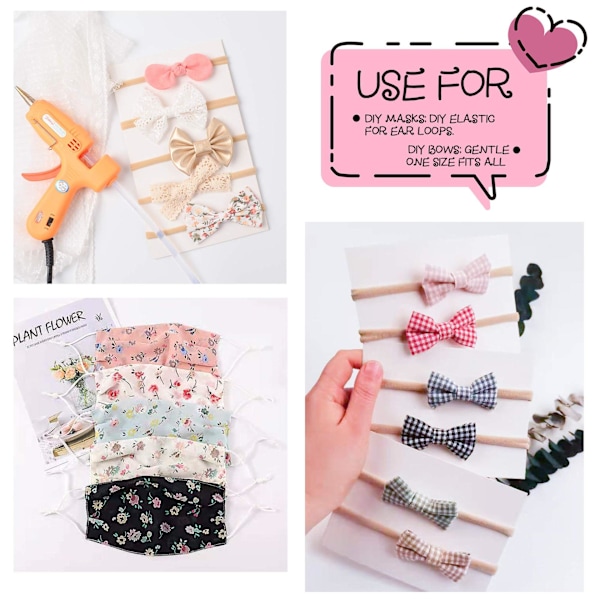 Usynlige babymyke nylon elastiske hårstrikk, tynne hårbånd, babyhårbånd, DIY hårtilbehør, 100 stk sett, tilfeldige farger